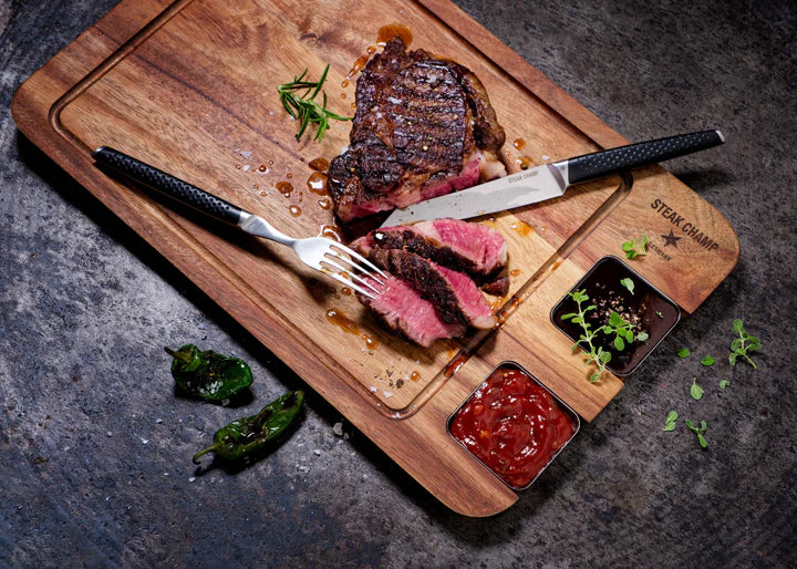 STEAK CHAMP Steikarhnífapör 2+2 "Prime Rib" - Segul Box