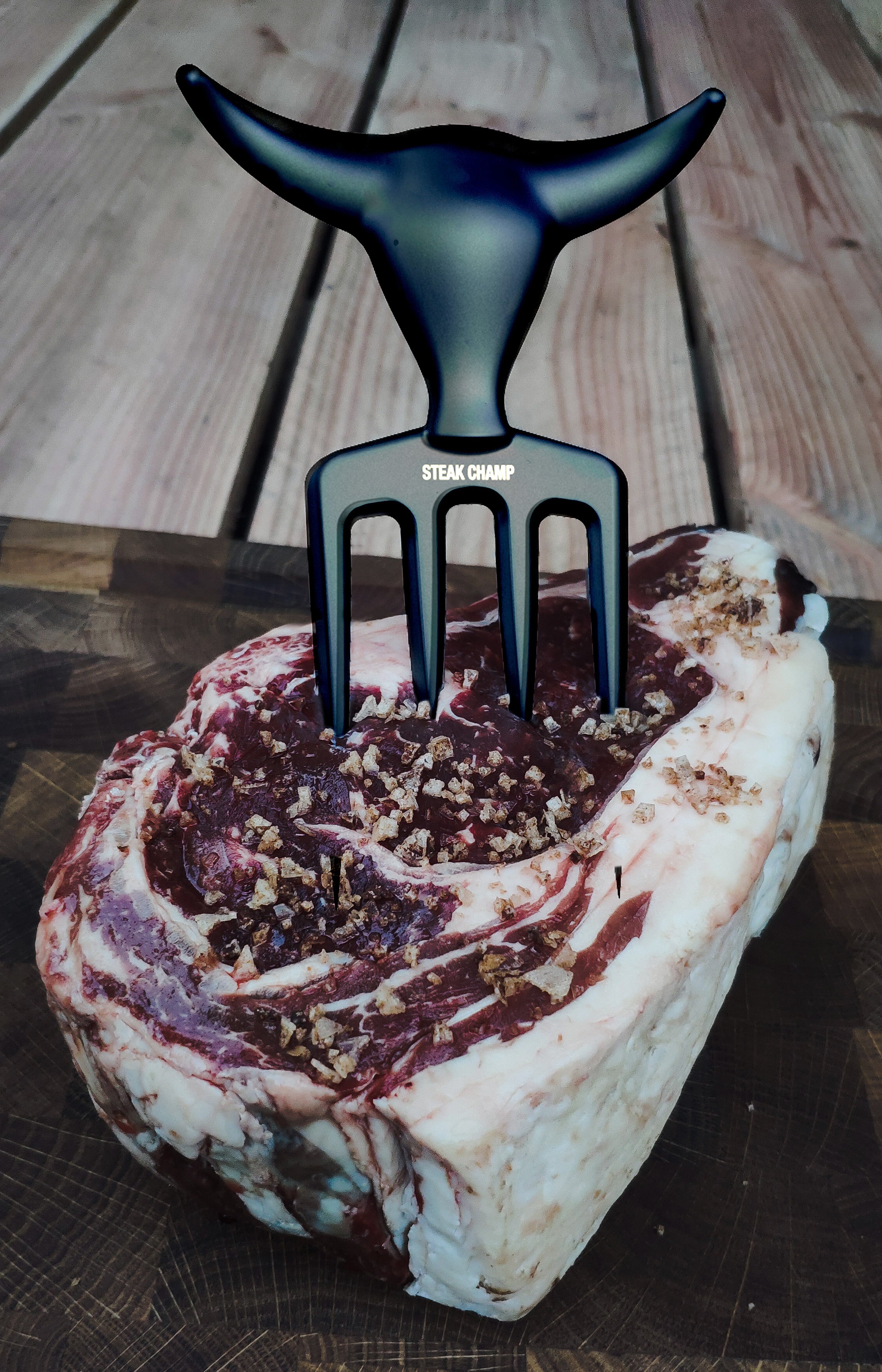 STEAK CHAMP - BULL FORK SVARTUR (Kjötgaffall)