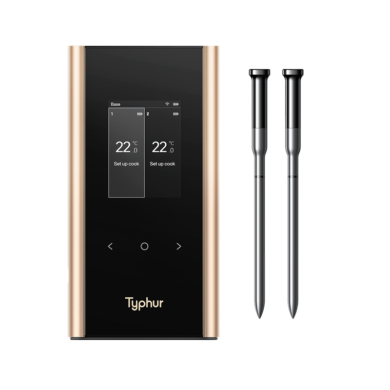 Typhur Sync Gold Dual – þráðlaus kjöthitamælir með tveimur nemum og WiFi