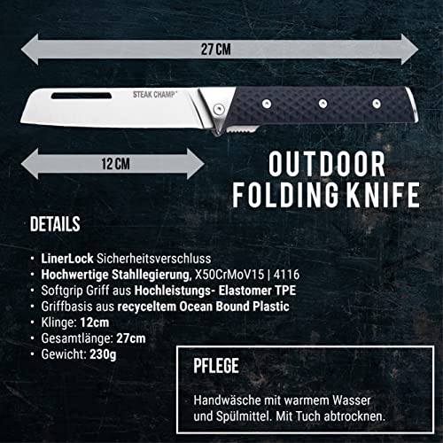 STEAK CHAMP ferðahnífur „BBQ MASTER“ 4.5" / 12cm