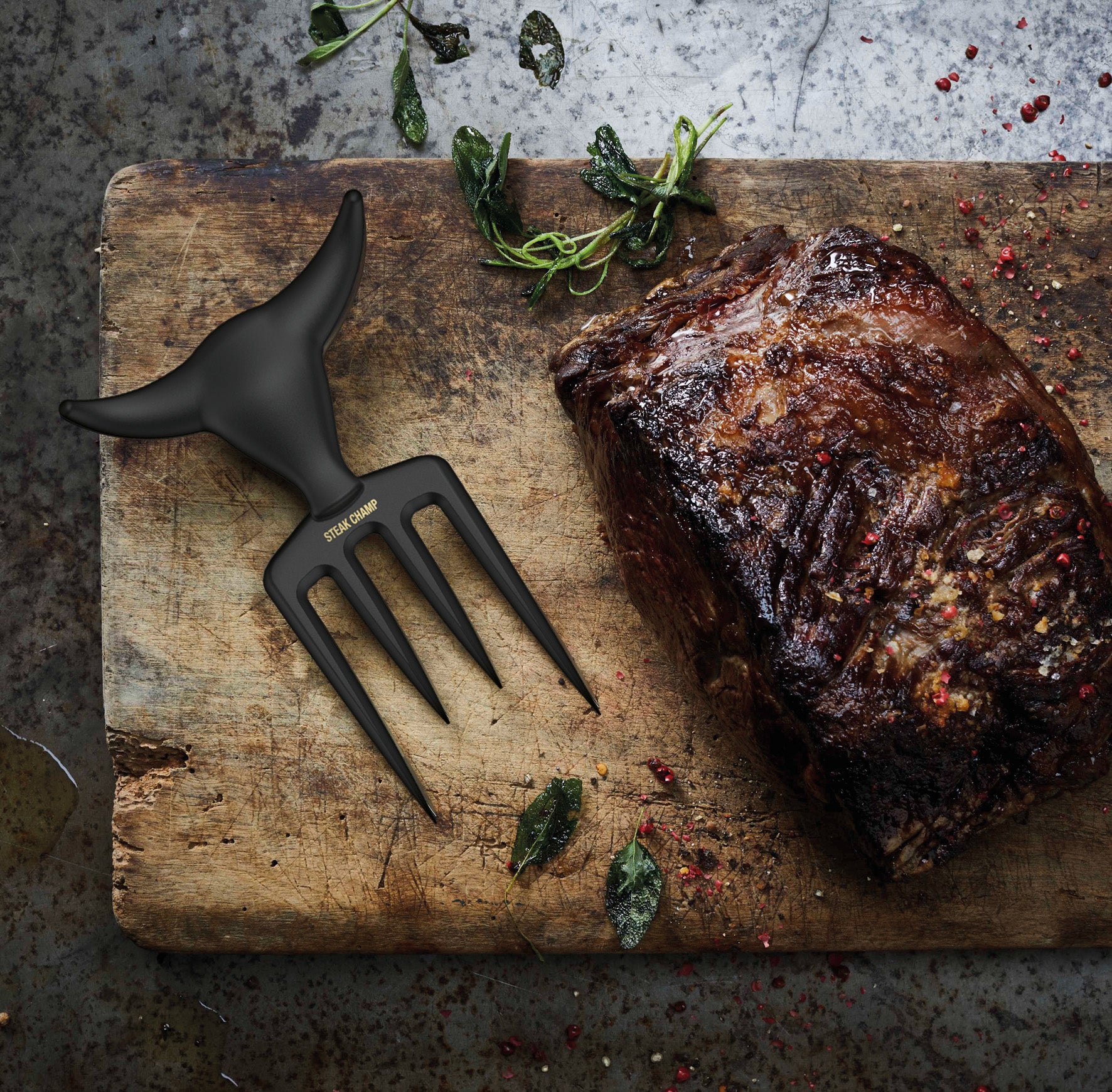 STEAK CHAMP - BULL FORK  SVARTUR (Kjötgaffall)